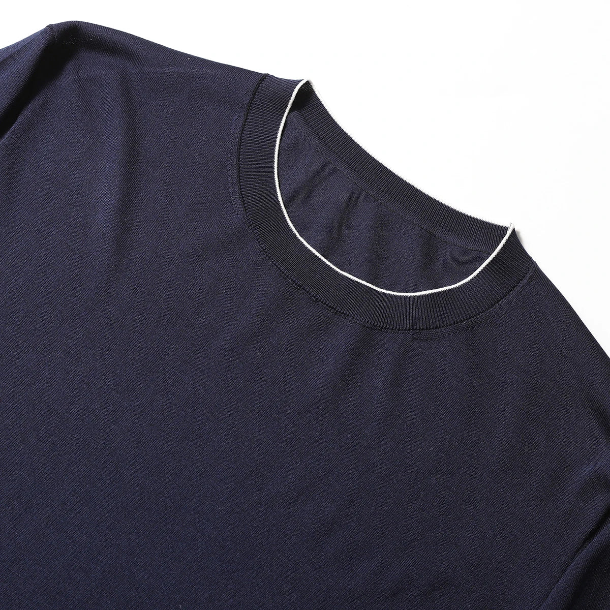 2025 summer new men's urban commuting solid color Tencel mulberry silk blended cool knitted short-sleeved T-shirt