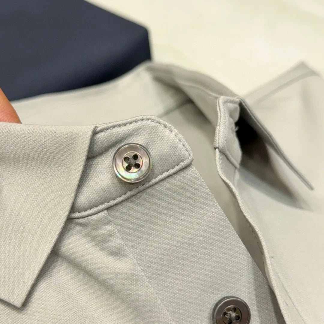 Italian old money style, business fashion urban style summer high version lapel short-sleeved polo shirt