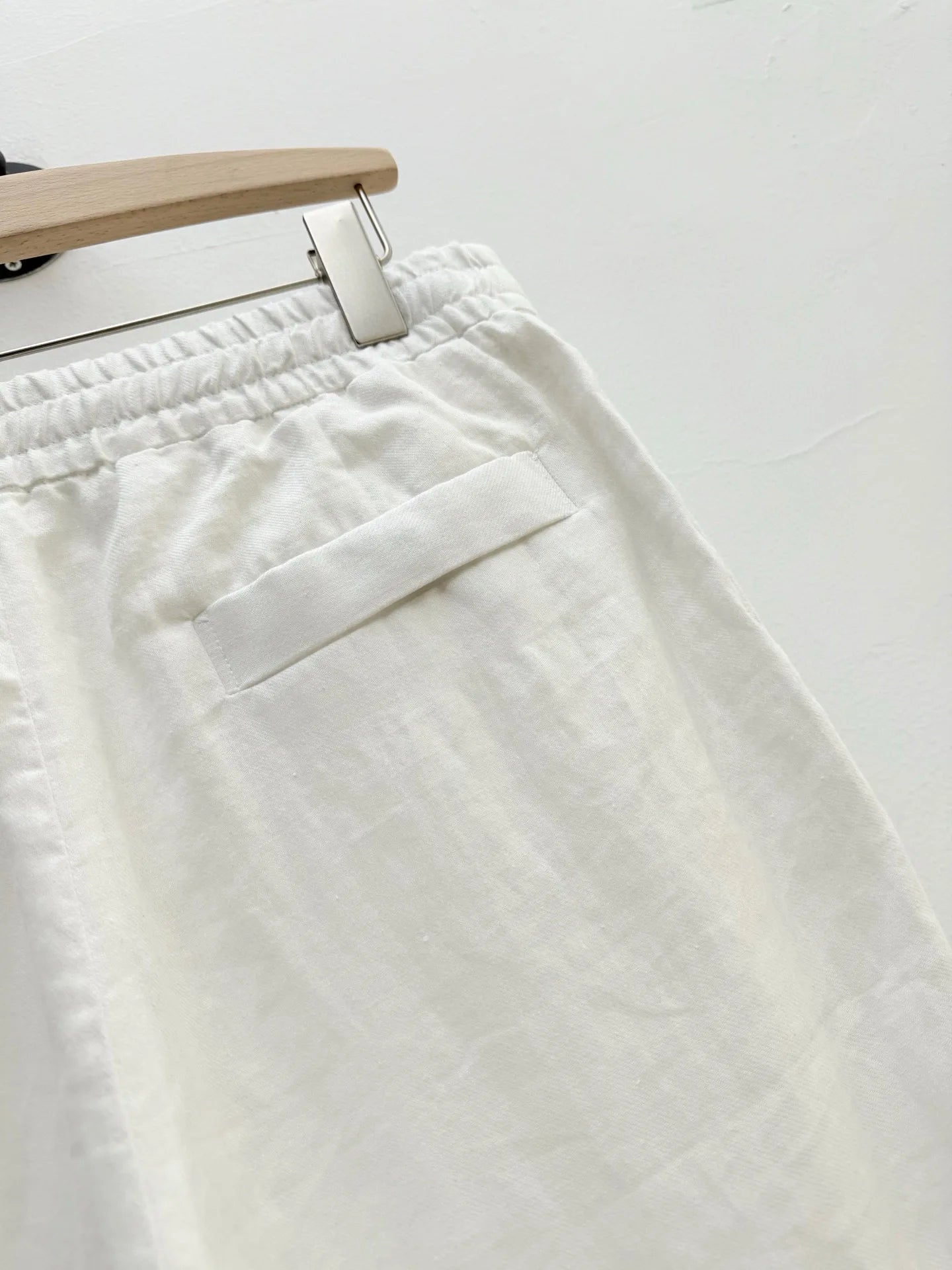 High quality, old money style 100% linen, elastic waist fashion loose straight linen casual trousers