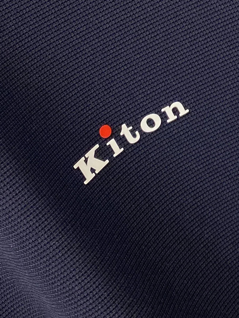 Kiton Men's 2025 Spring and Summer New Kiton Little Red Dot Lapel Business Casual Short Sleeve POLO Shirt