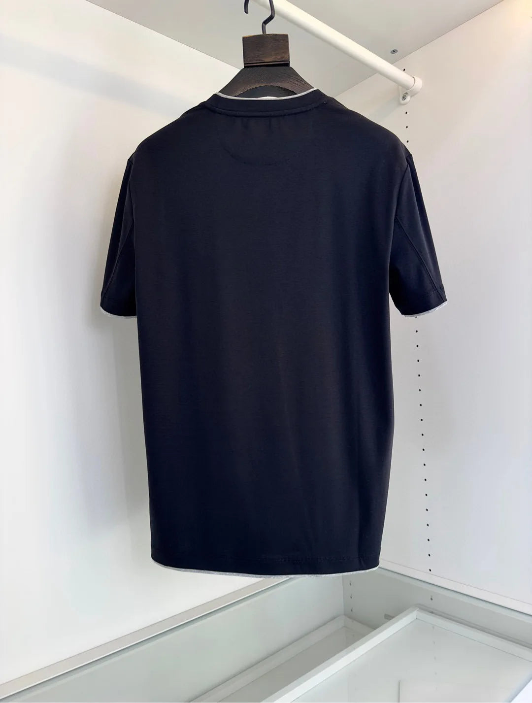 Italy BC men's clothing 25 summer new long-staple cotton breathable fake two fashion casual old money wind short-sleeved T-shirt