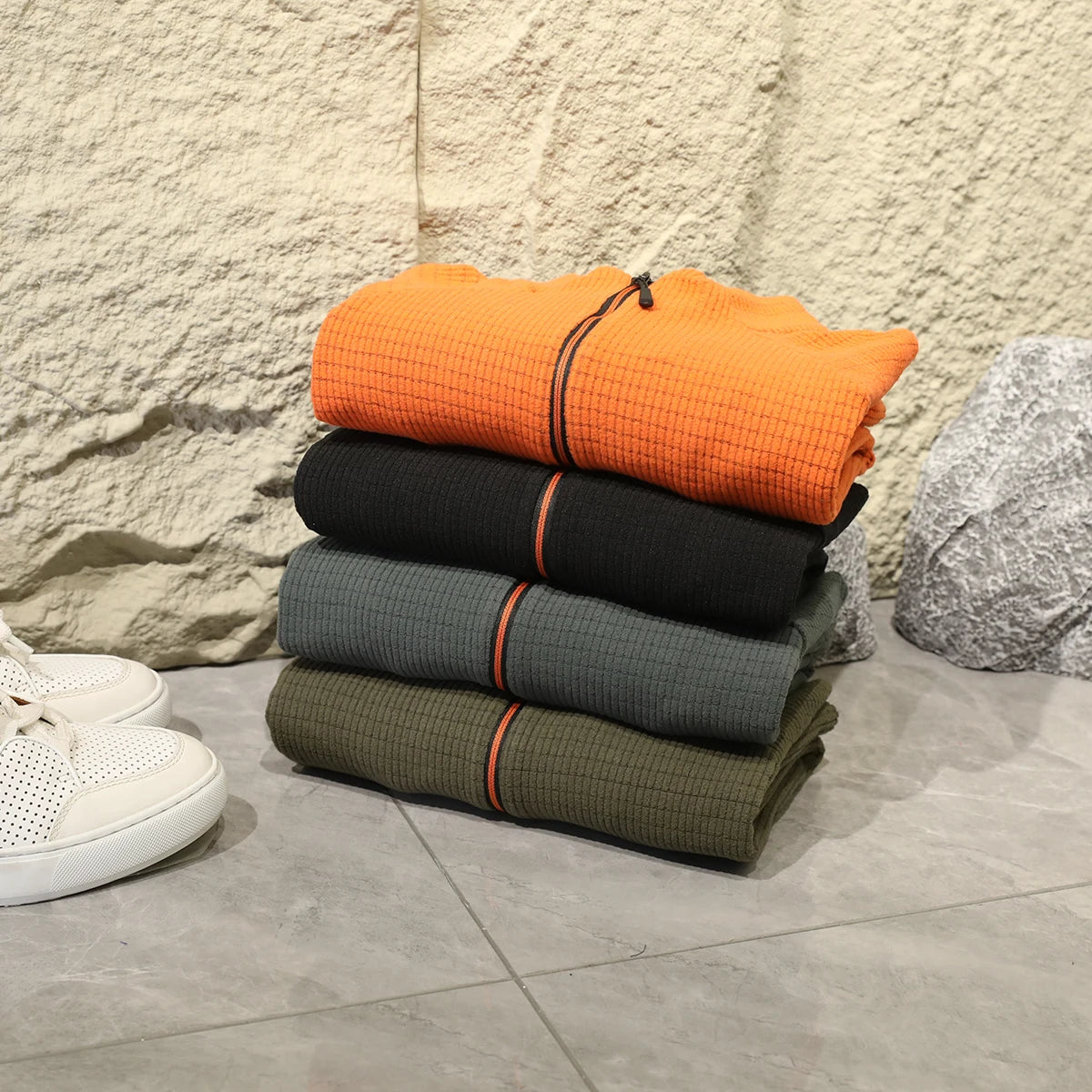 Spring and Autumn New Urban Outdoor Men's Long Sleeve T-Shirt Winter Fleece Bottom Shirt Top