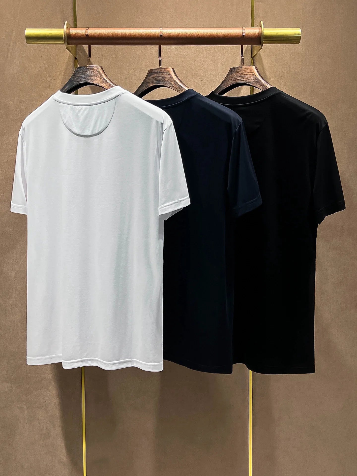 Italy BC men's clothing summer new cotton breathable solid color fashion casual old money wind round neck short sleeve T-shirt