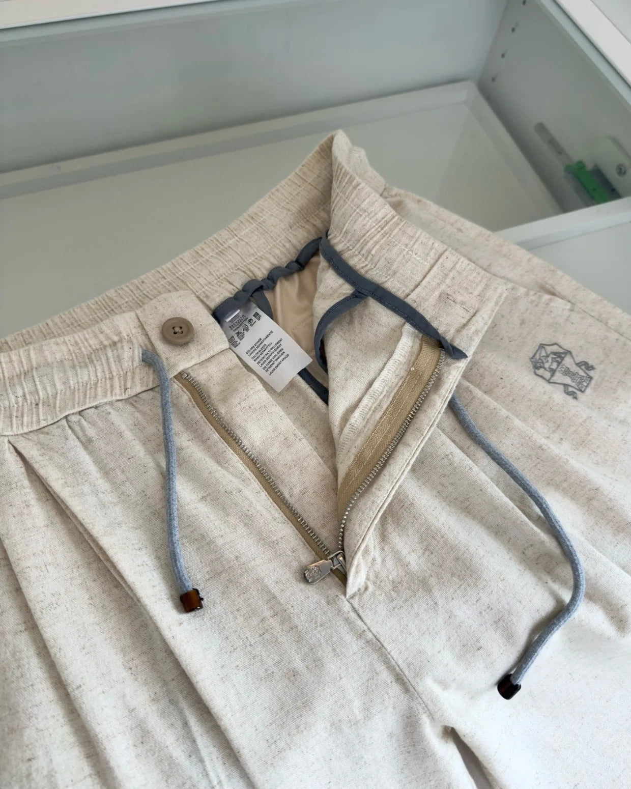 BC 25 Spring/Summer New Linen Sweat Absorbing Breathable Simple Fashion Old Money Style Straight Tube Casual Pants