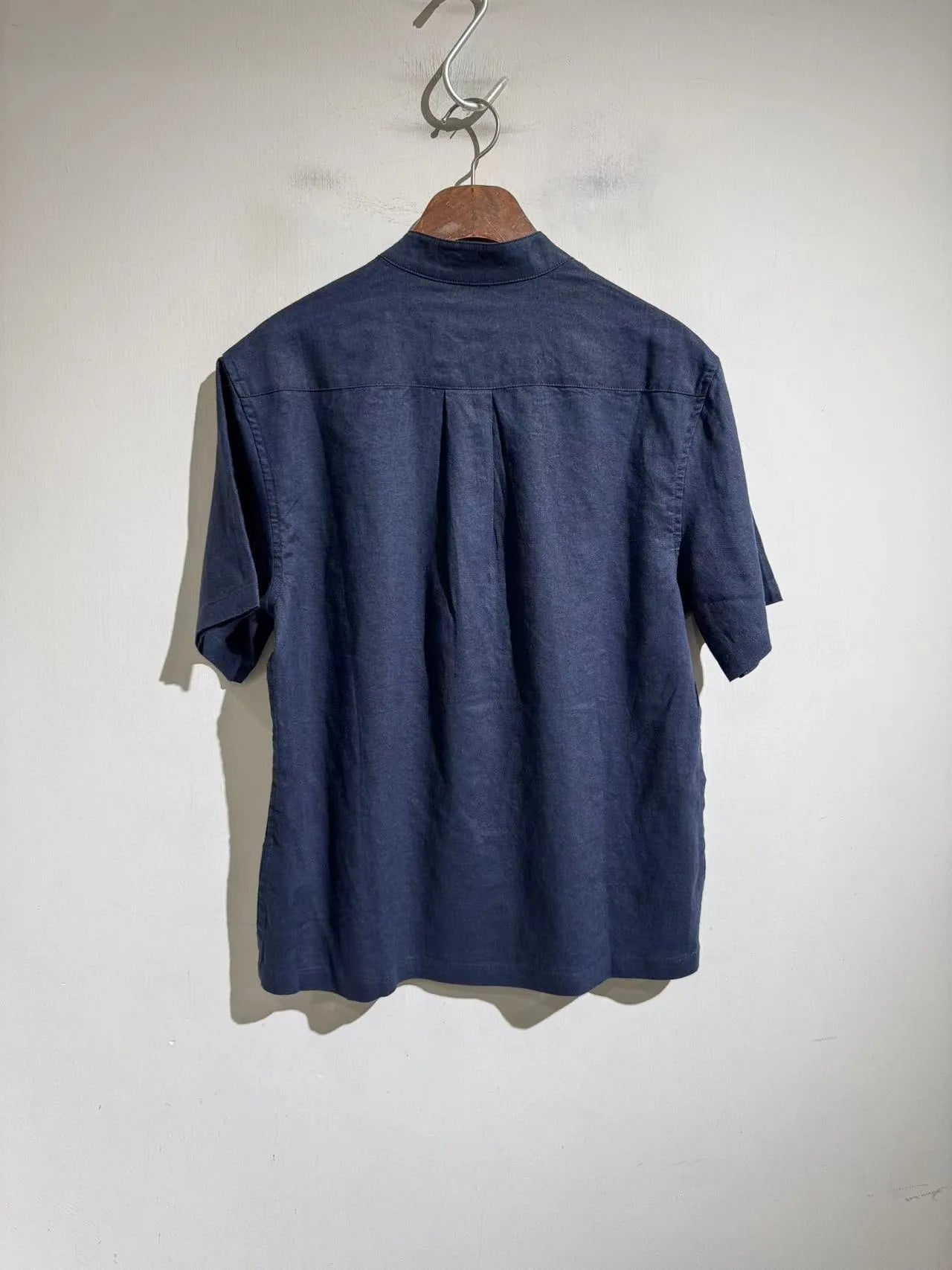 100% linen summer relaxation, loose and versatile breathable casual short-sleeved shirt
