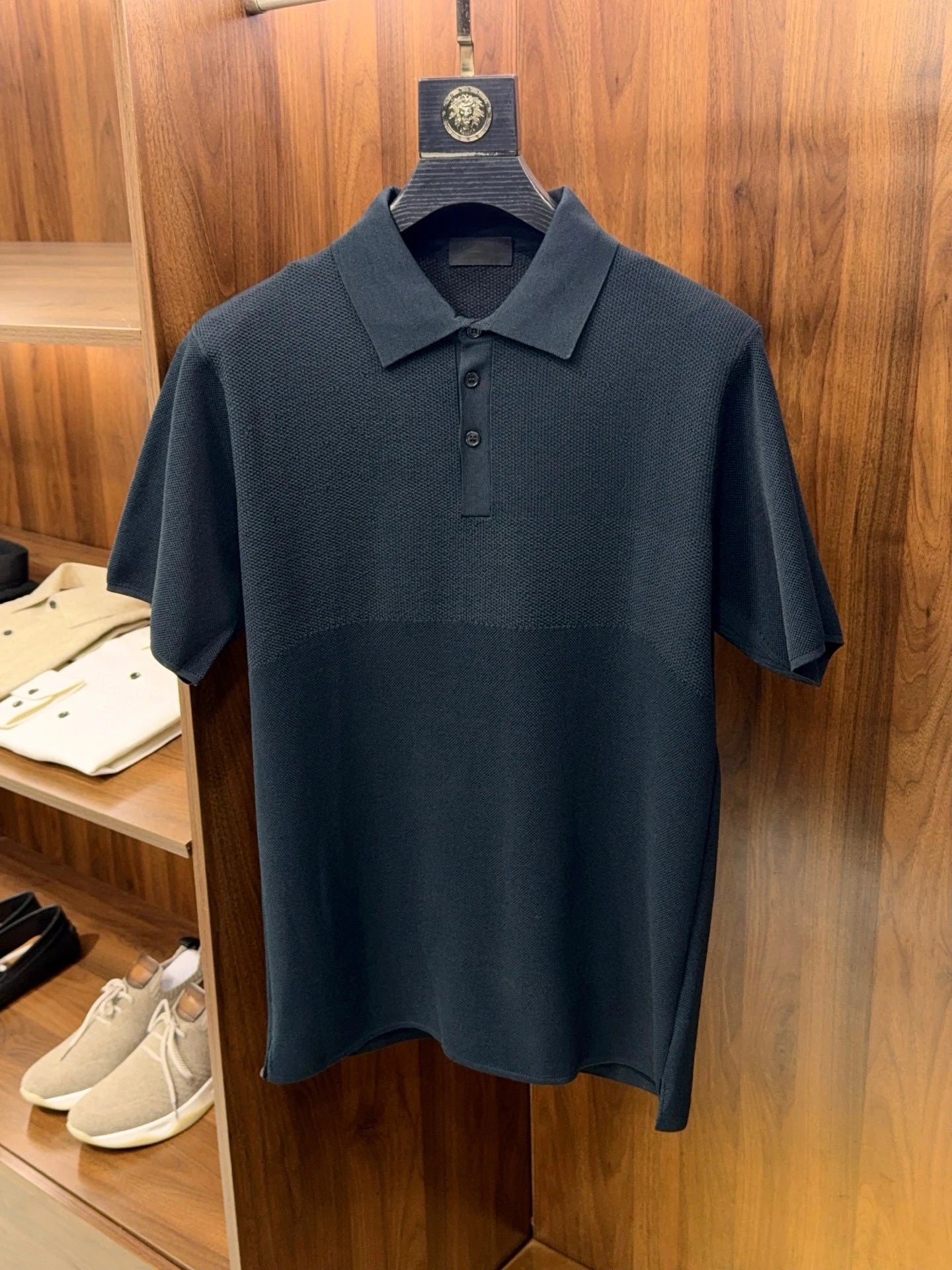 Daily versatile high-end sense, mesh elastic and breathable, business casual lapel polo shirt short-sleeved T-shirt men's summer