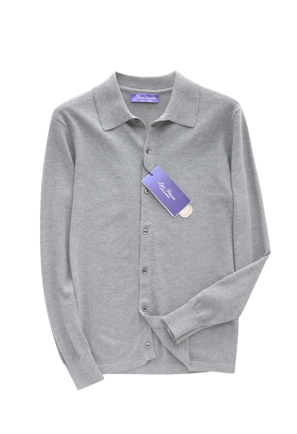 Elegant gentleman, autumn and winter fashion high-end Tencel long-sleeved shirt men's lapel wool knitted cardigan
