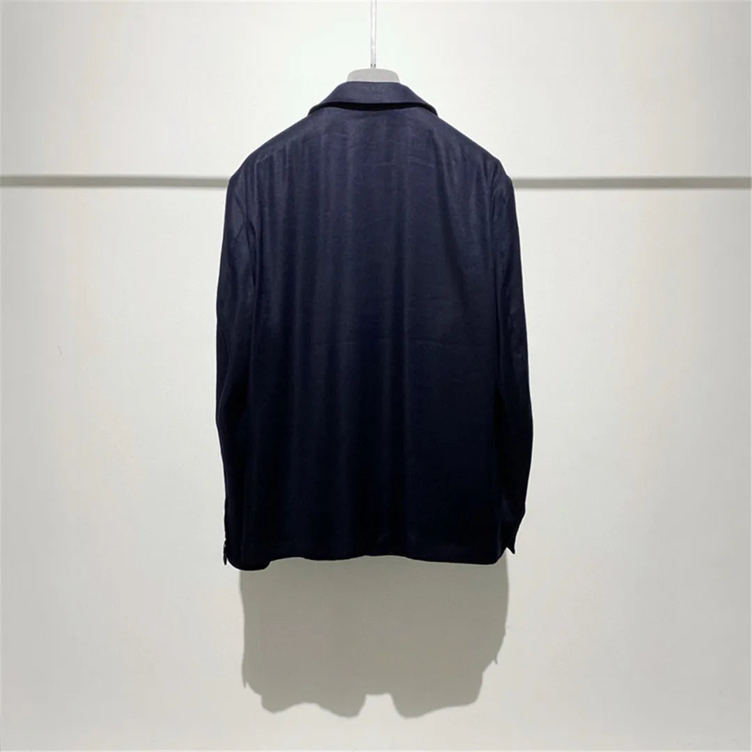 Classic old money style, high-end skin-friendly texture, breathable lapel linen tooling jacket
