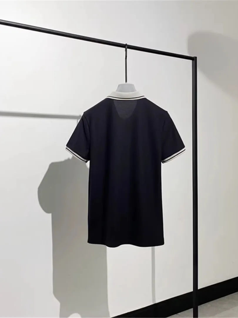 Light luxury style 25 spring and summer new, old money style business leisure commuting lapel short-sleeved T-shirt polo shirt