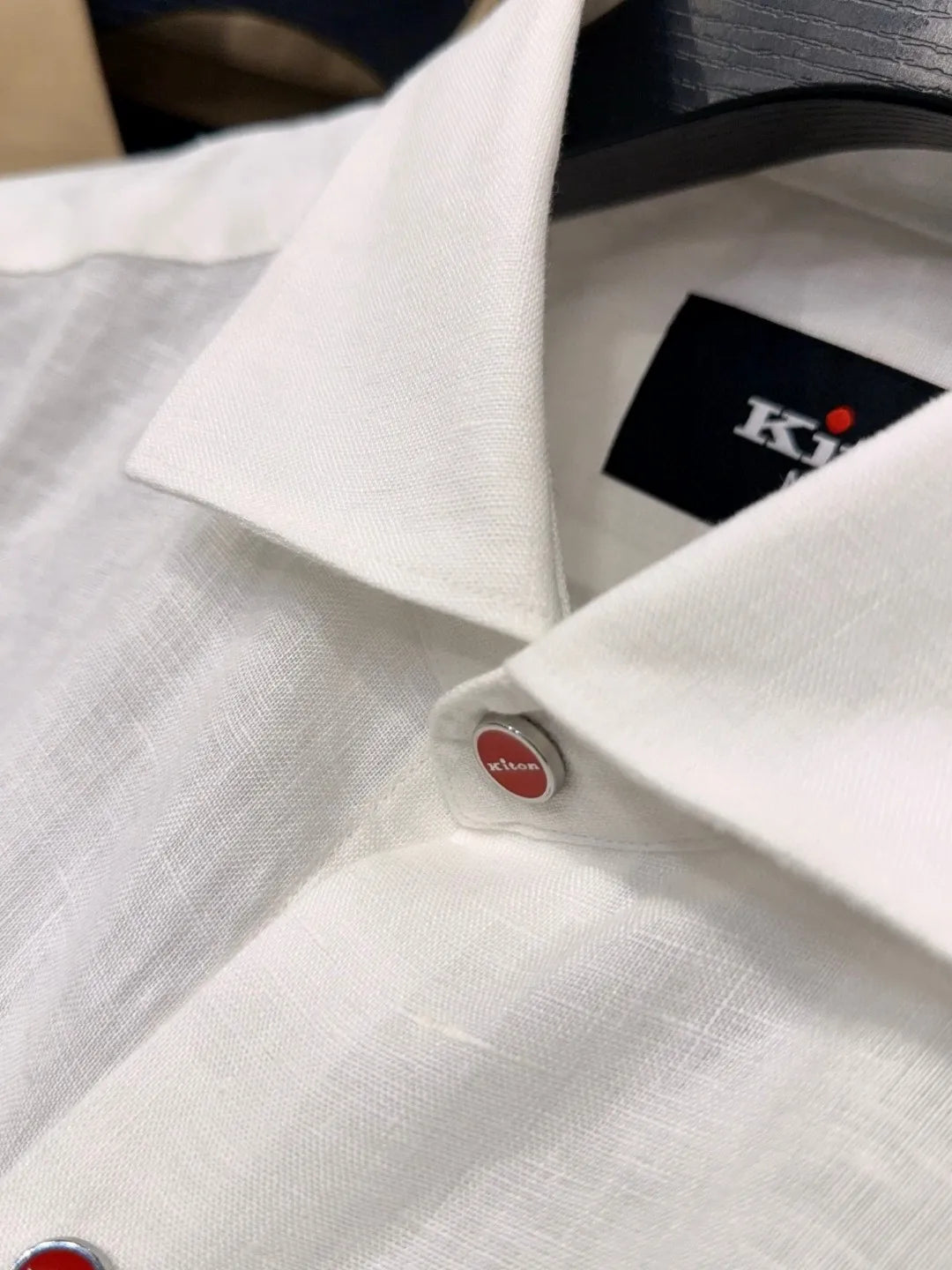 Italian Kiton vintage style minimalist 25 spring/summer linen business casual long sleeved shirt