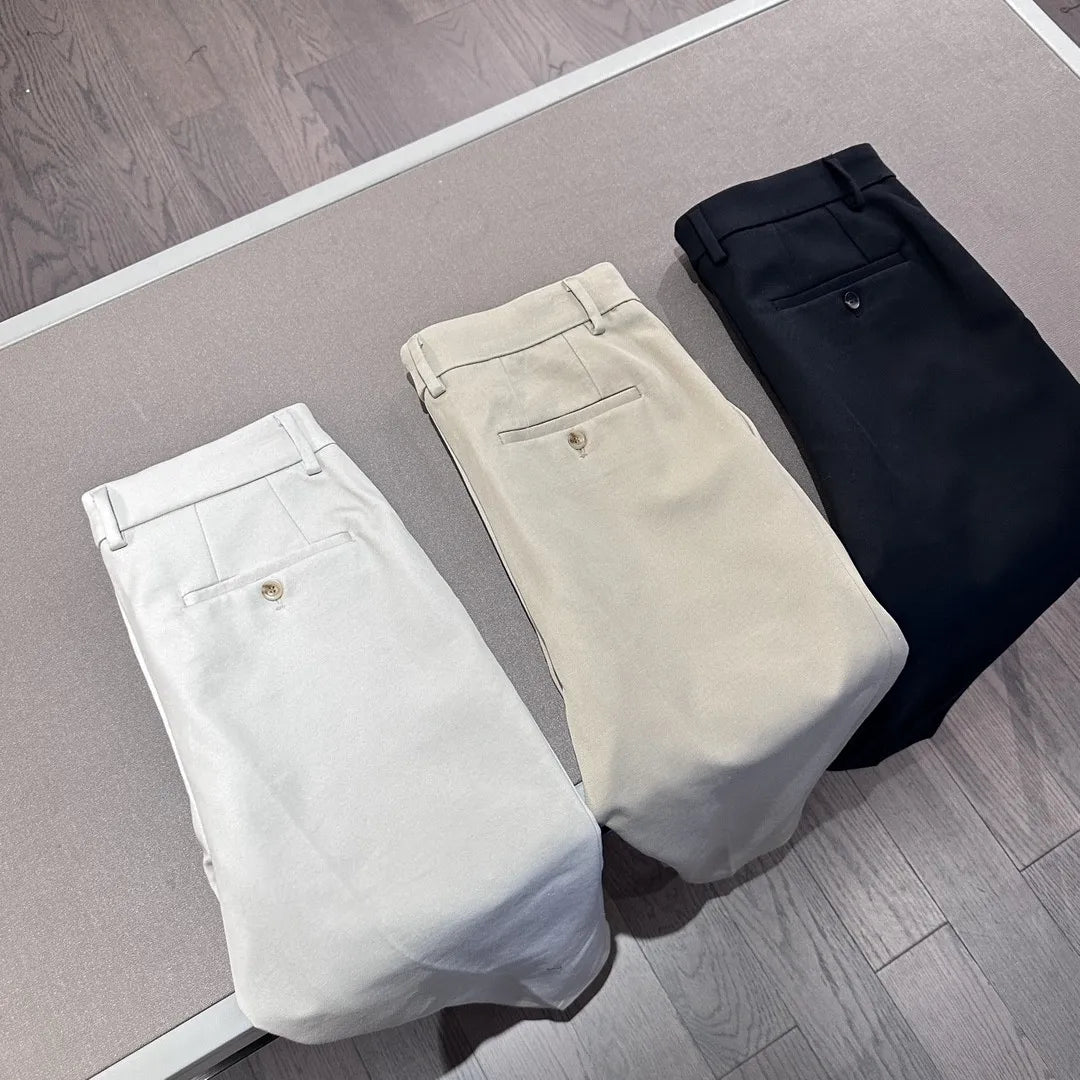 Italian BC vintage style men's 25 summer business simple and versatile straight leg casual trousers
