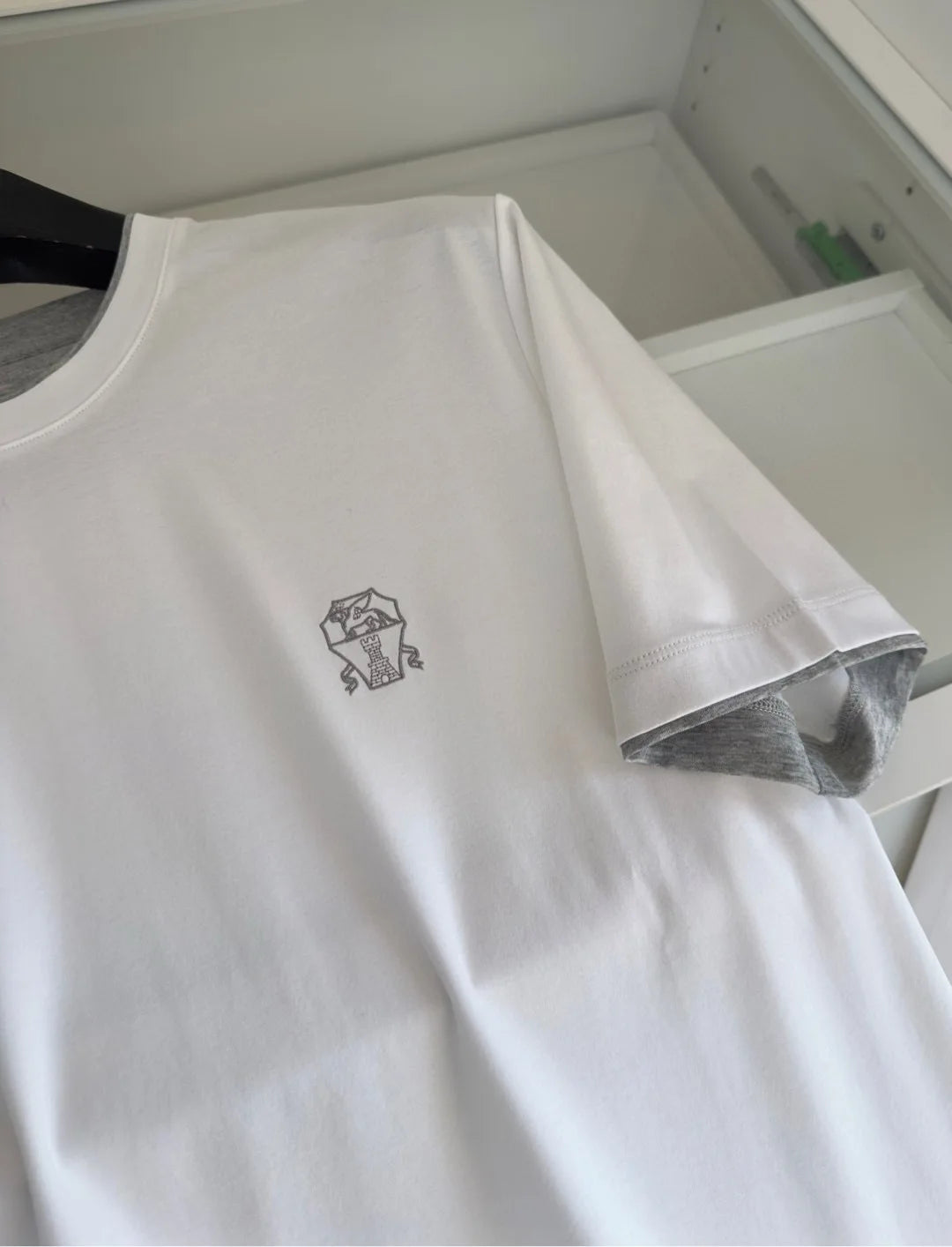 Italy BC men's clothing 25 summer new long-staple cotton breathable fake two fashion casual old money wind short-sleeved T-shirt