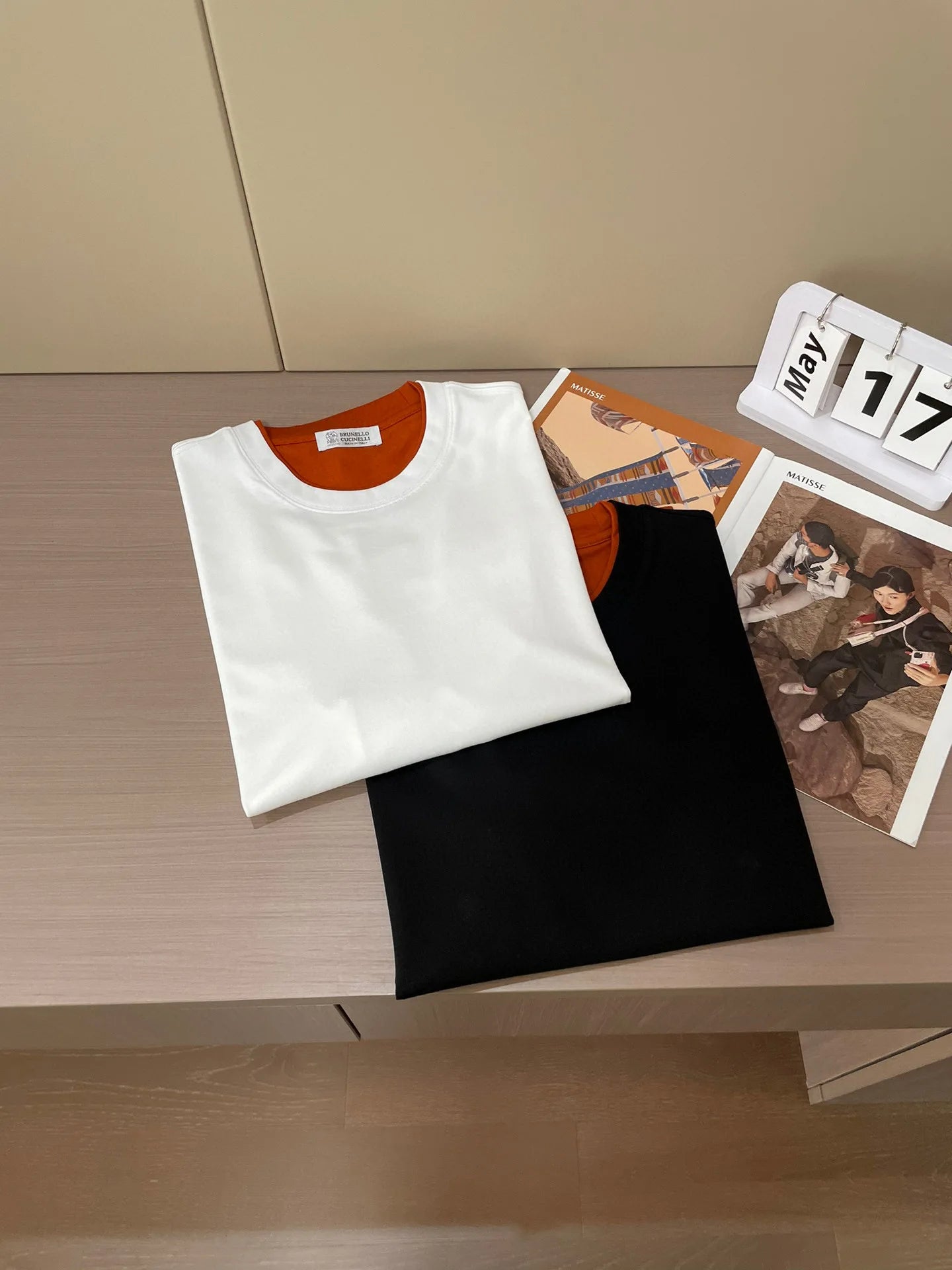 Italy BC old money style men's clothing combed cotton cool breathable fake two simple fashion casual short-sleeved T-shirt