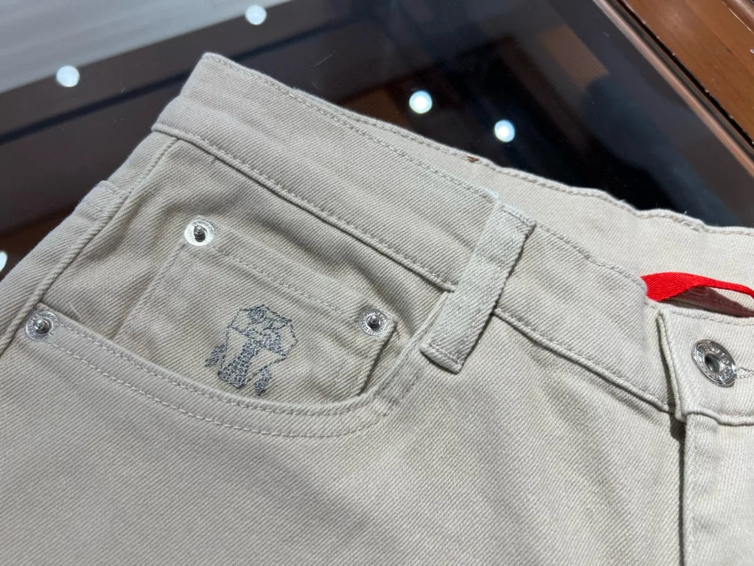 Fashion light luxury Italian BC men's spring and summer new business casual fashion small straight jeans