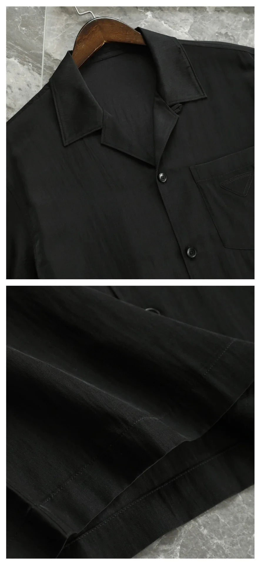 Italian high luxury quality, silky and skin-friendly feel, casual lapel light and breathable lapel short-sleeved shirt