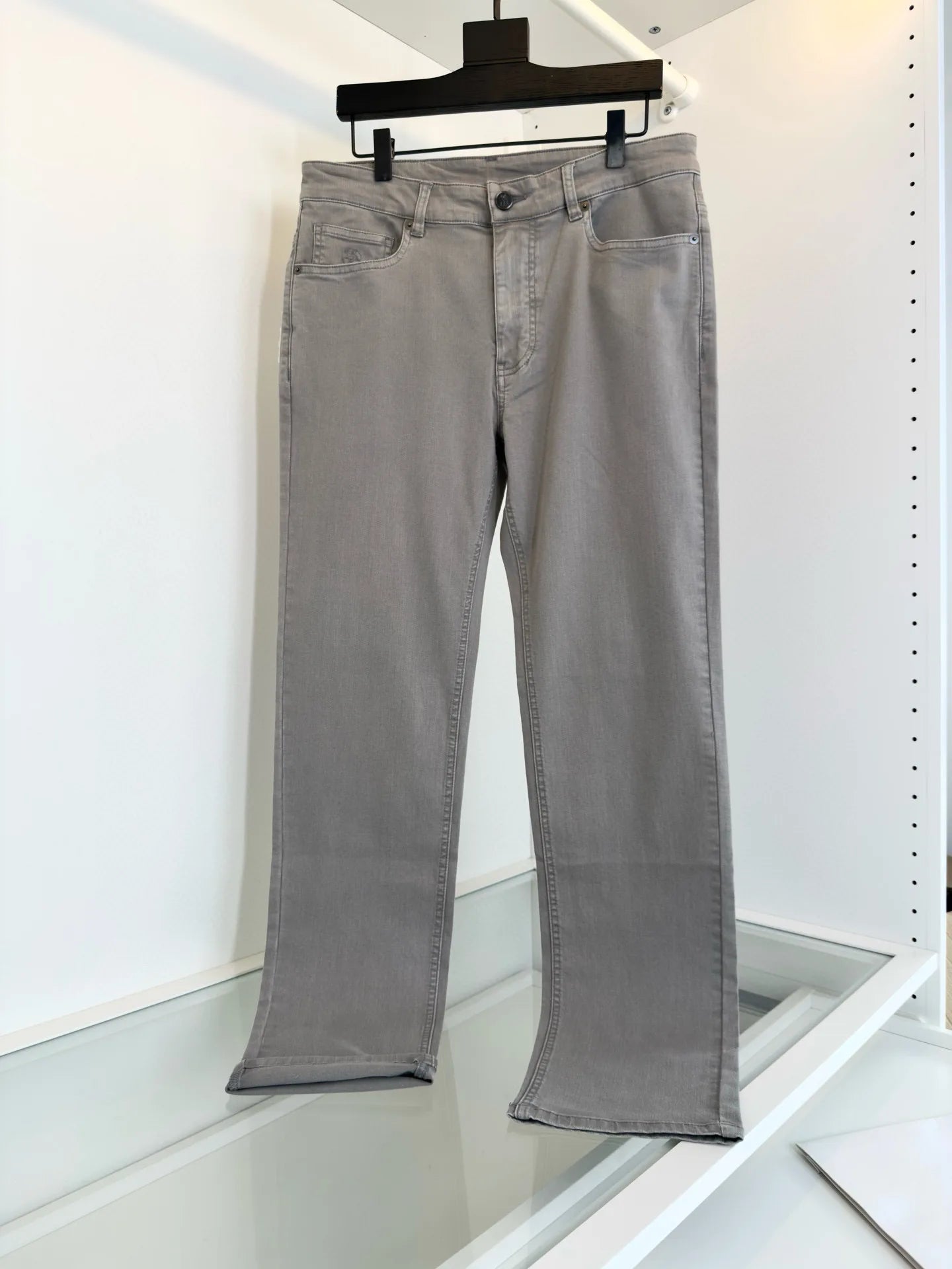 Italy BC men's spring and summer new mulberry silk cool breathable fashion casual small straight jeans