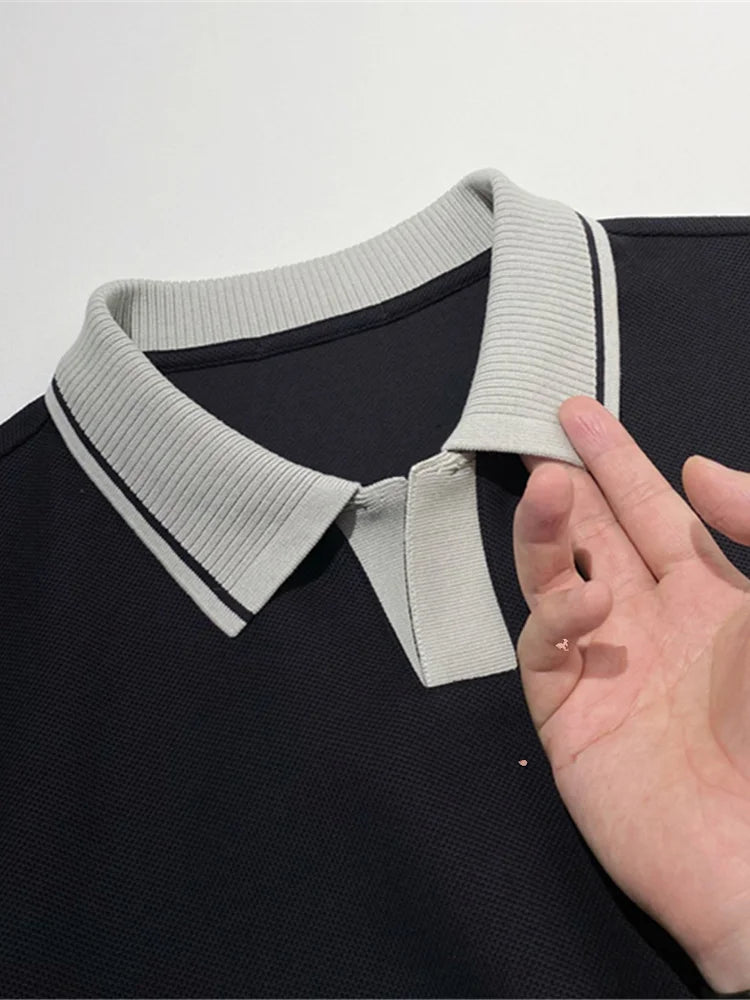 Light luxury style 25 spring and summer new, old money style business leisure commuting lapel short-sleeved T-shirt polo shirt