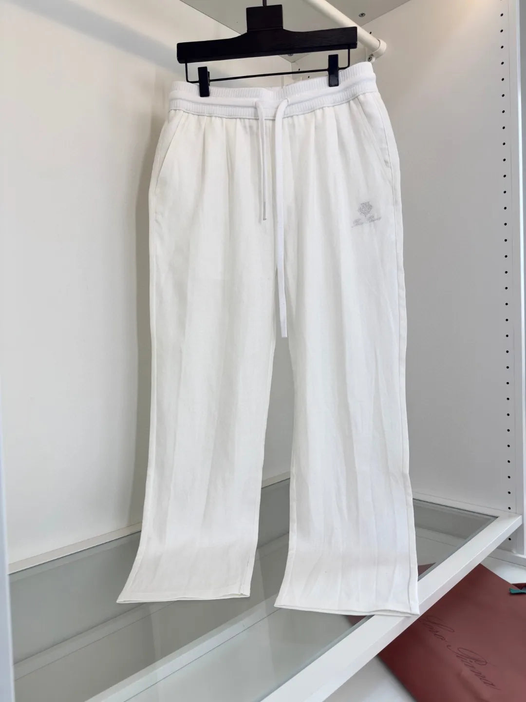 Italian LP European and American light luxury men's clothing linen Tencel elastic waist tether straight casual pants