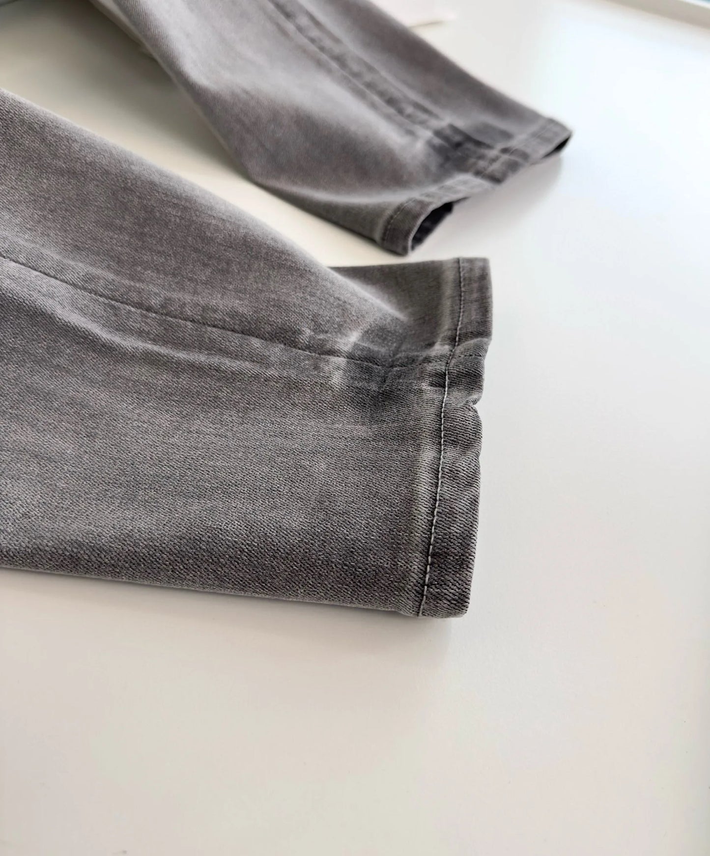 Italy BC old money style men's clothing 25 spring and summer new washed gray fashion business casual small straight jeans