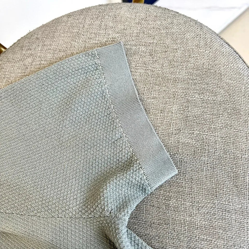 LP Italian style vintage style light luxury summer cotton blend knit lapel short sleeved casual polo shirt