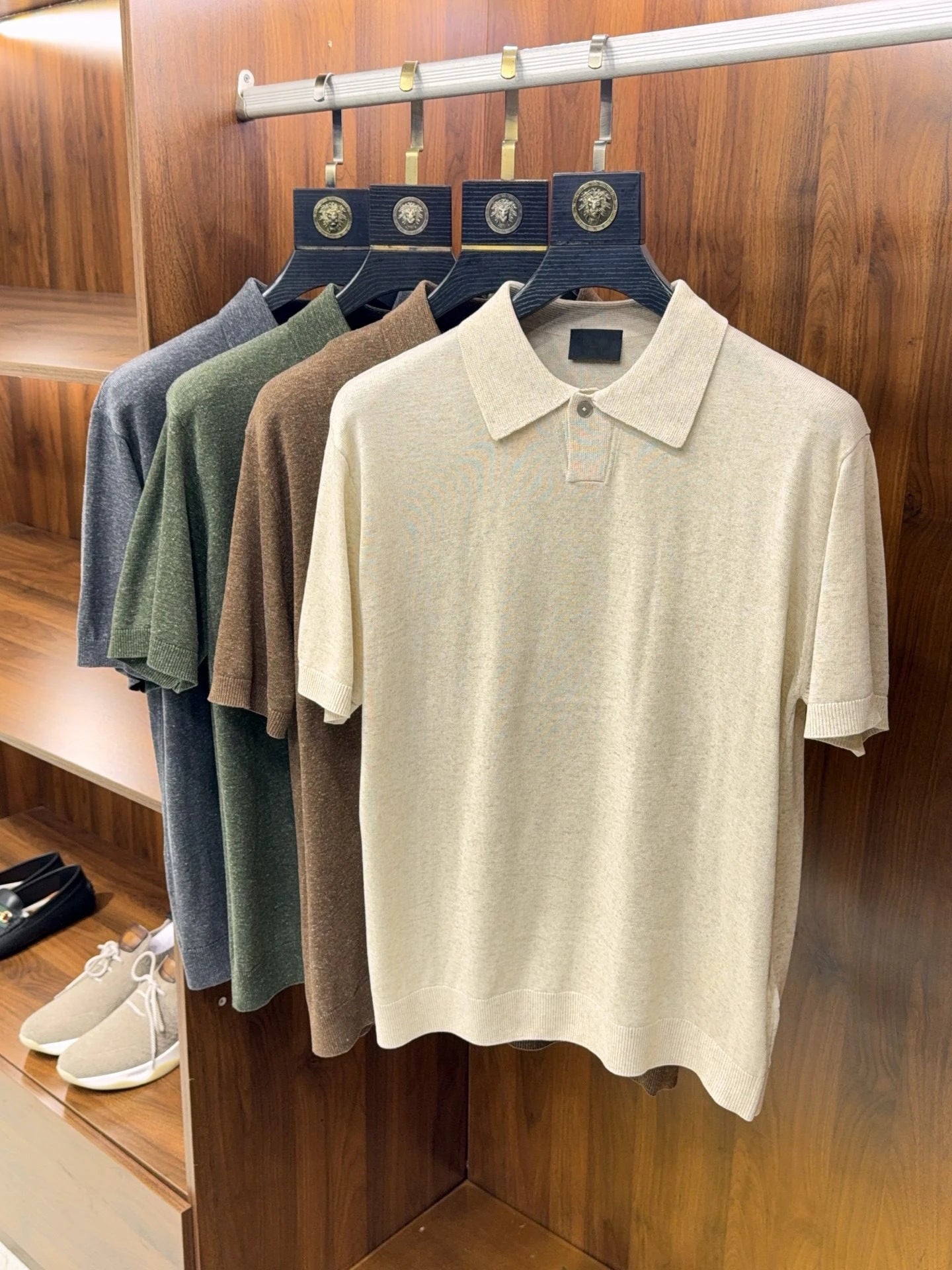 High Quality, Linen Blend, Elegant Business Commuter Stretch Knitted Sweater Lapel Short Sleeve T-Shirt Polo Shirt