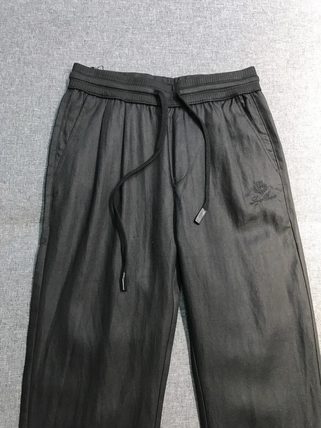 Italian LP European and American light luxury men's clothing linen Tencel elastic waist tether straight casual pants