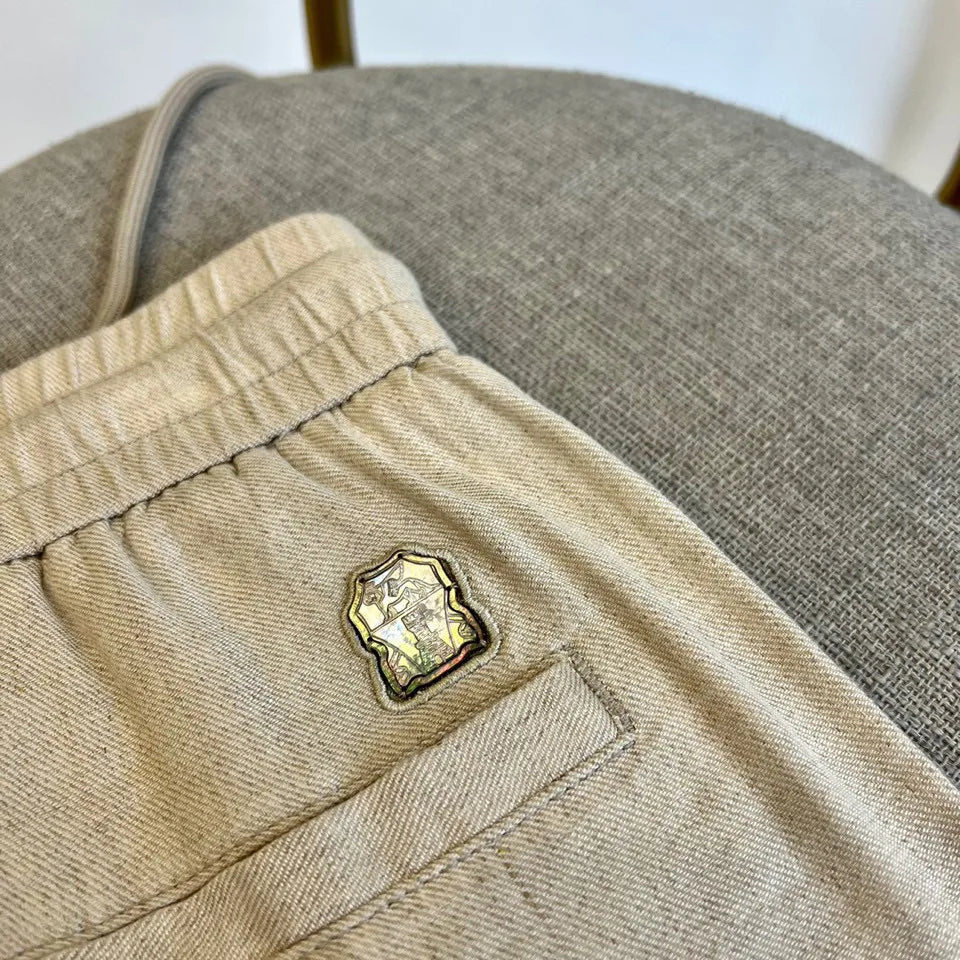 Italy BC men's summer new linen fabric breathable comfortable fashion business old money wind straight casual pants