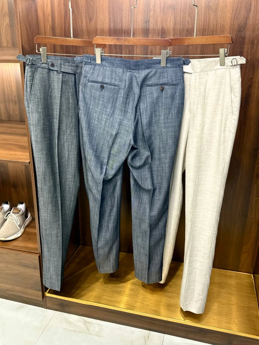 Italian style European and American LP light luxury men's summer linen Tencel straight tube minimalist business casual trousers