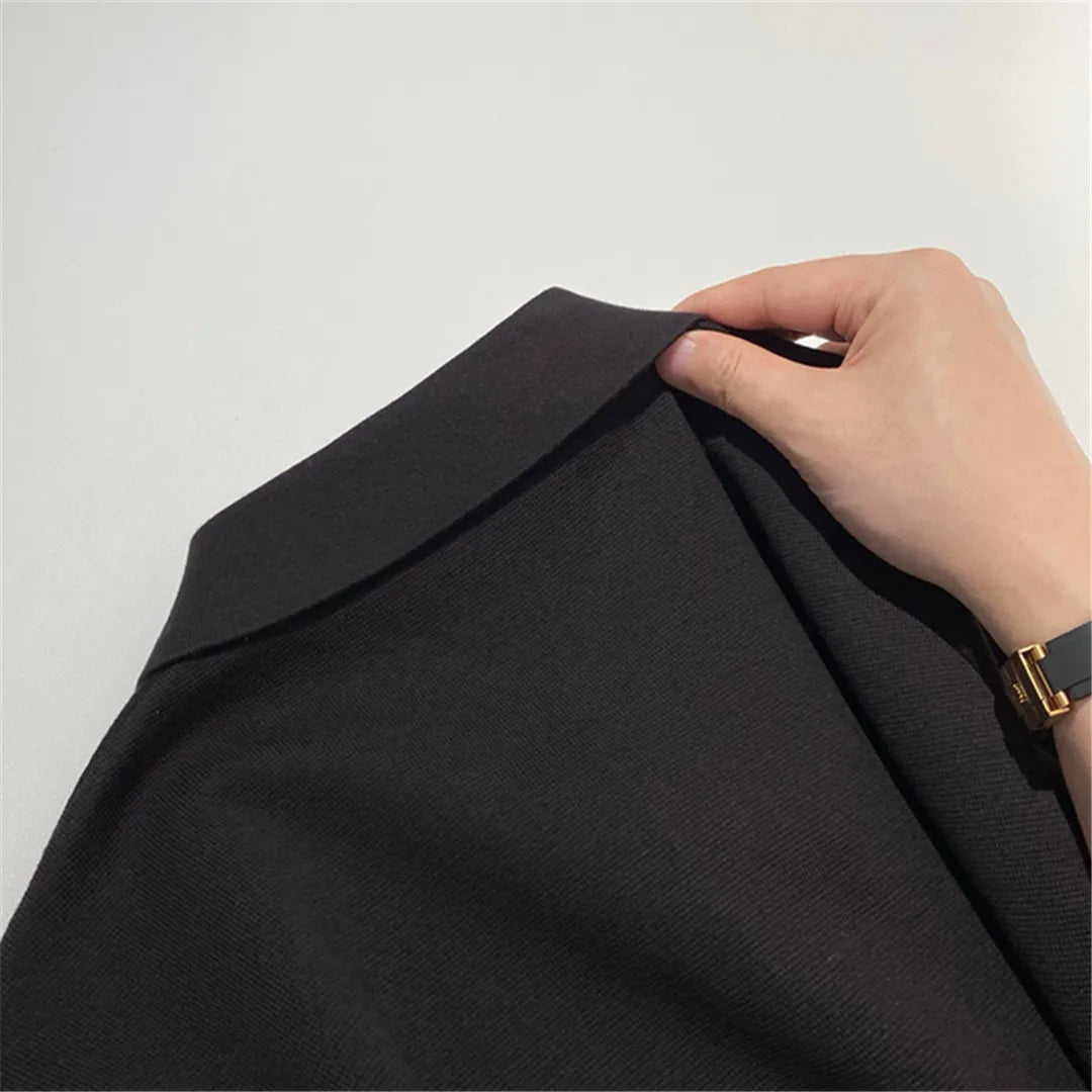 Toning premium sense, super soft cotton yarn spring and summer business casual knitted polo shirt short-sleeved polo shirt