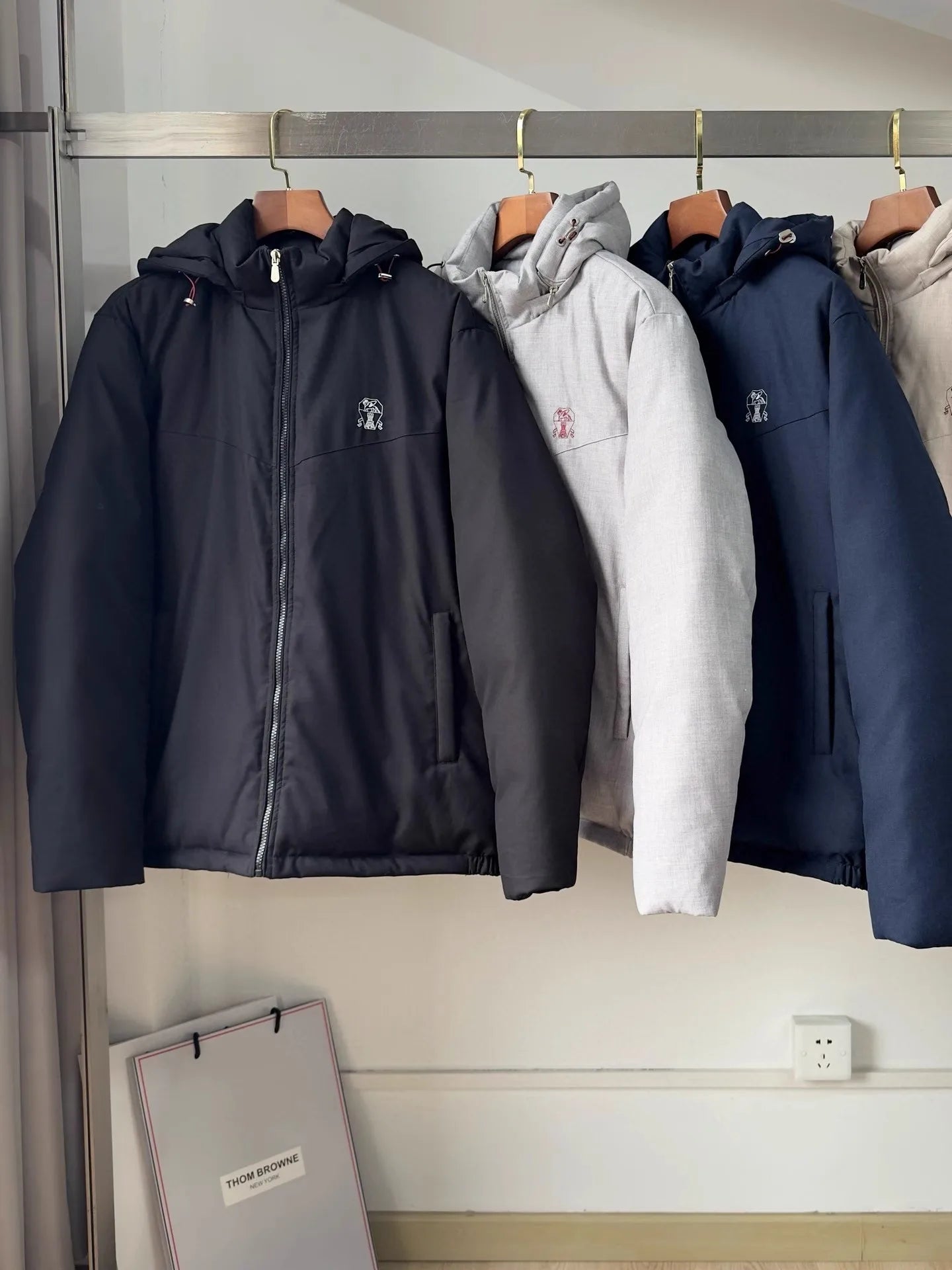 Italian BC men's autumn and winter new fashion casual thick warm stand collar hooded cotton coat thick jacket