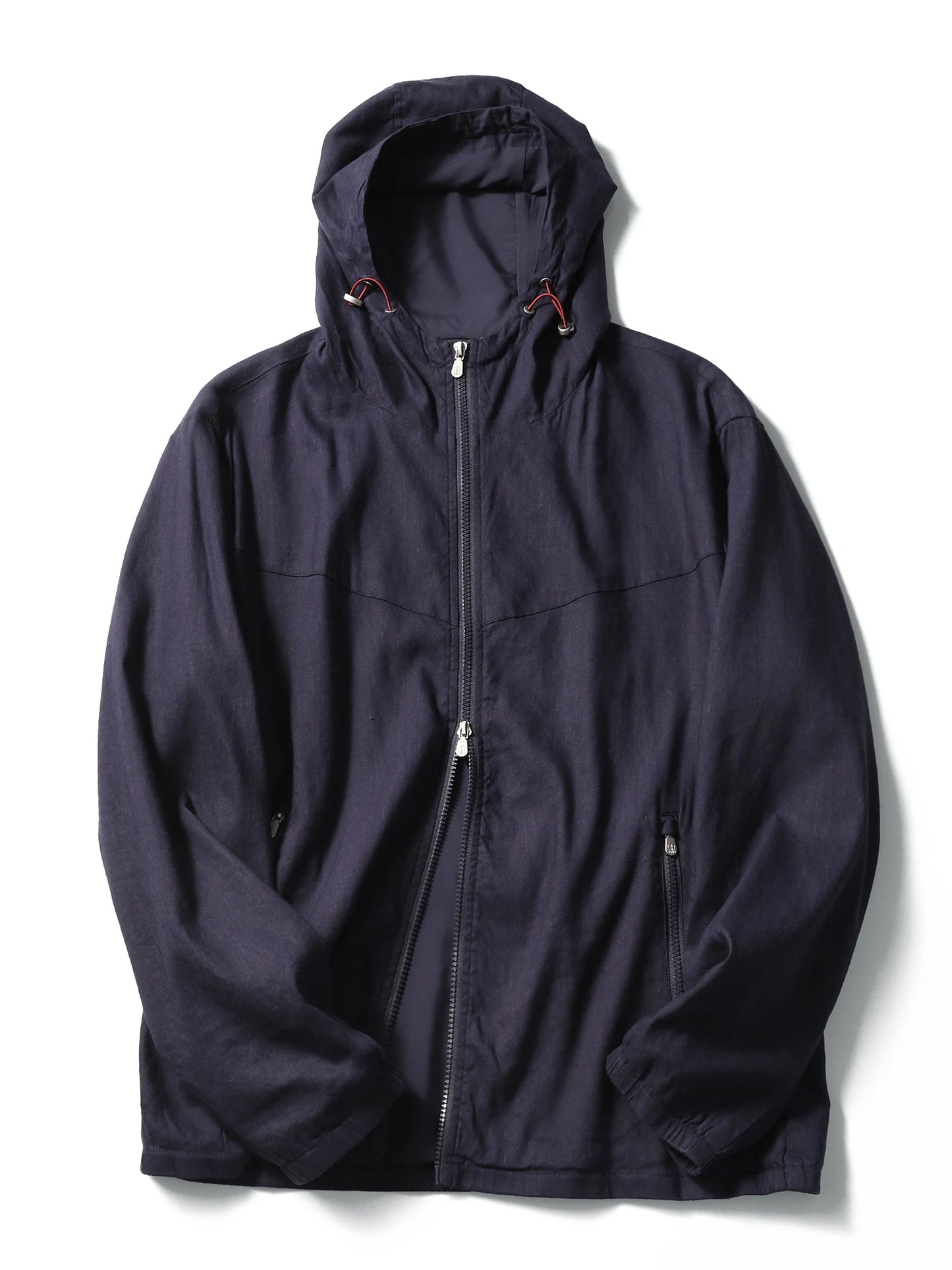 Spring and summer new men's high sense business leisure linen blend hooded jacket