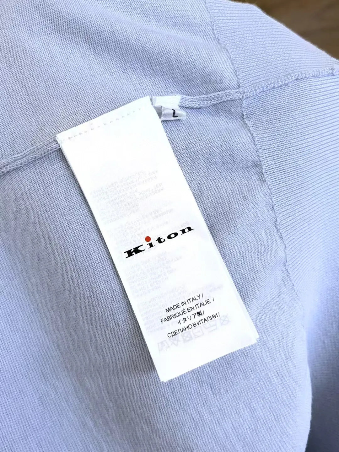 Italian kiton light luxury summer silk blended cotton spinning knitted Haiou collar short-sleeved polo shirt