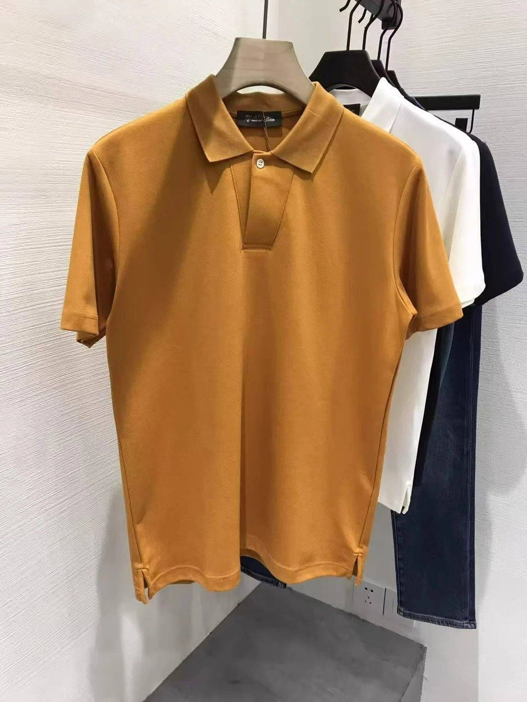 Italian European and American old money style 25 summer minimalist lapel short-sleeved business casual polo shirt