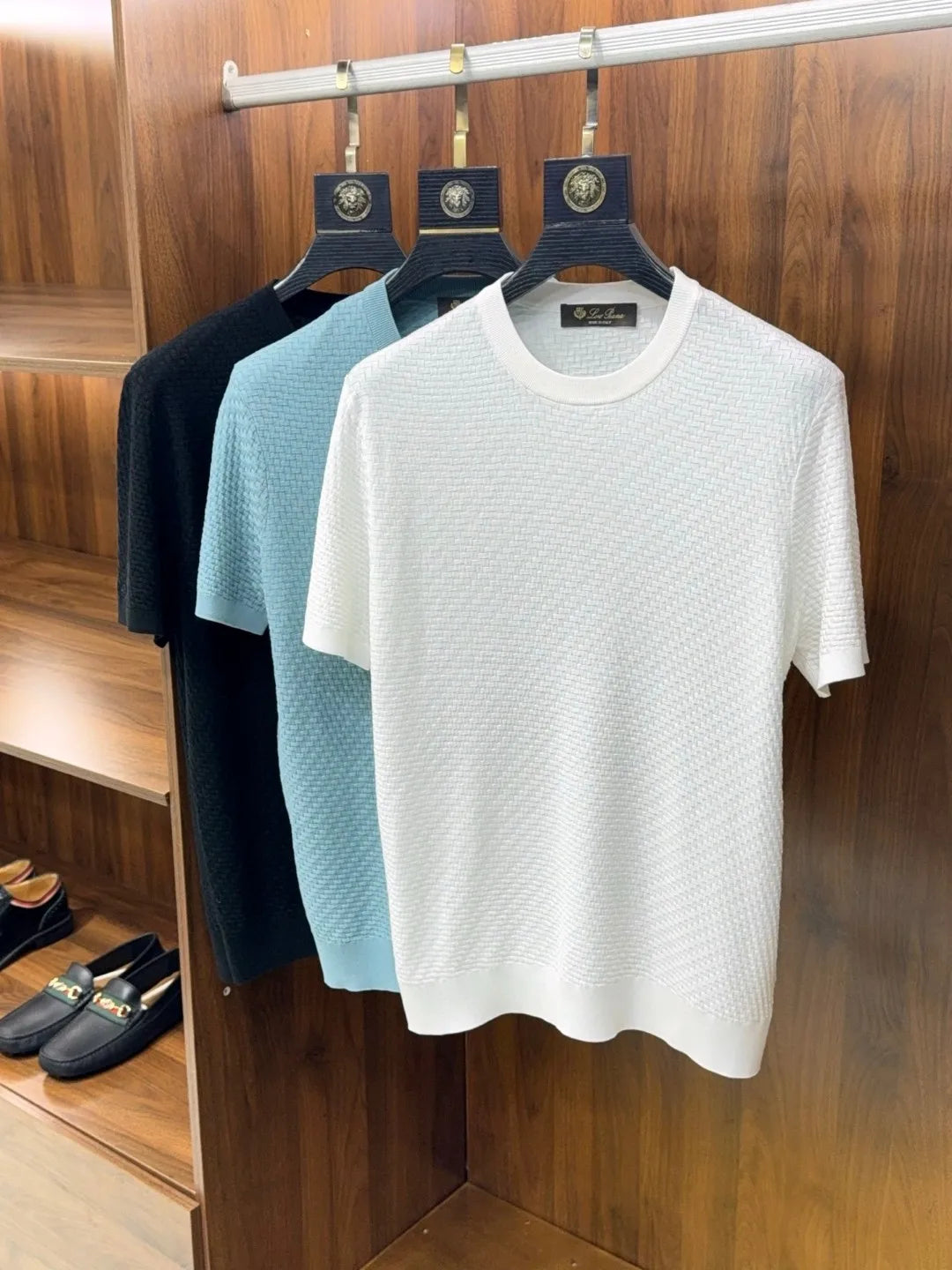 Italian LP old money style spring and summer high-quality Lyocell mixed silk round neck knitted shirt T-shirt