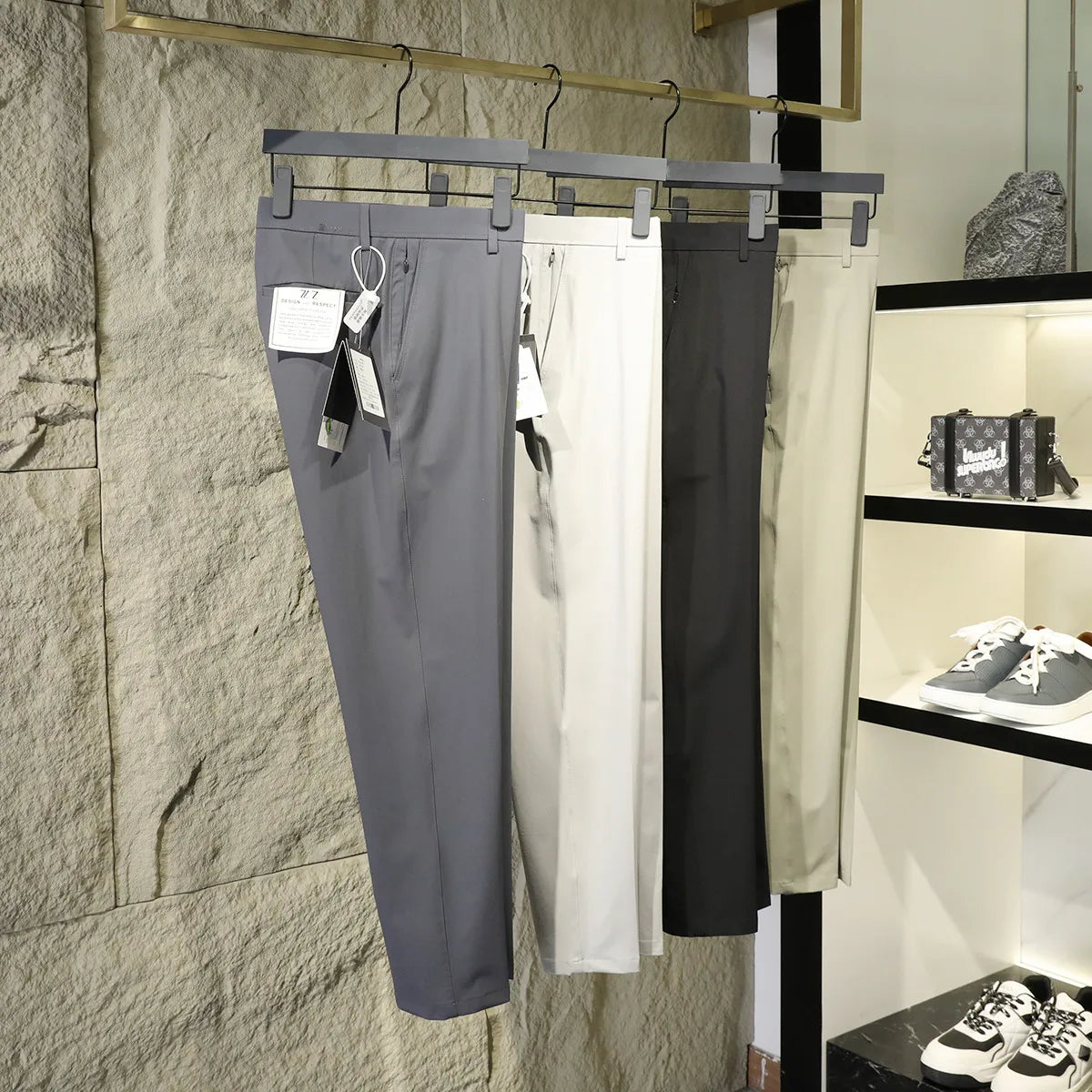 Italian light luxury ZZ 2025 summer new business casual trousers elastic three-proof anti-wrinkle quick-drying trousers