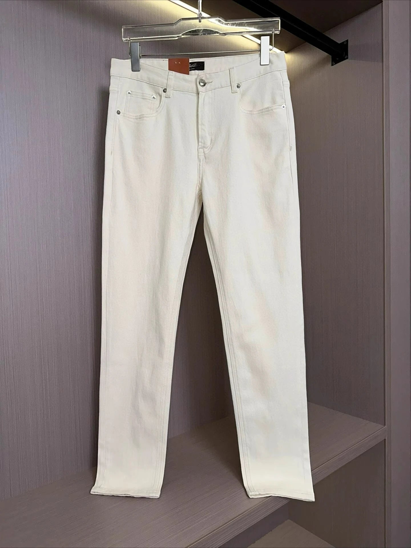 Italian LP spring and summer new washed micro-elastic breathable fashion casual old money wind small straight jeans