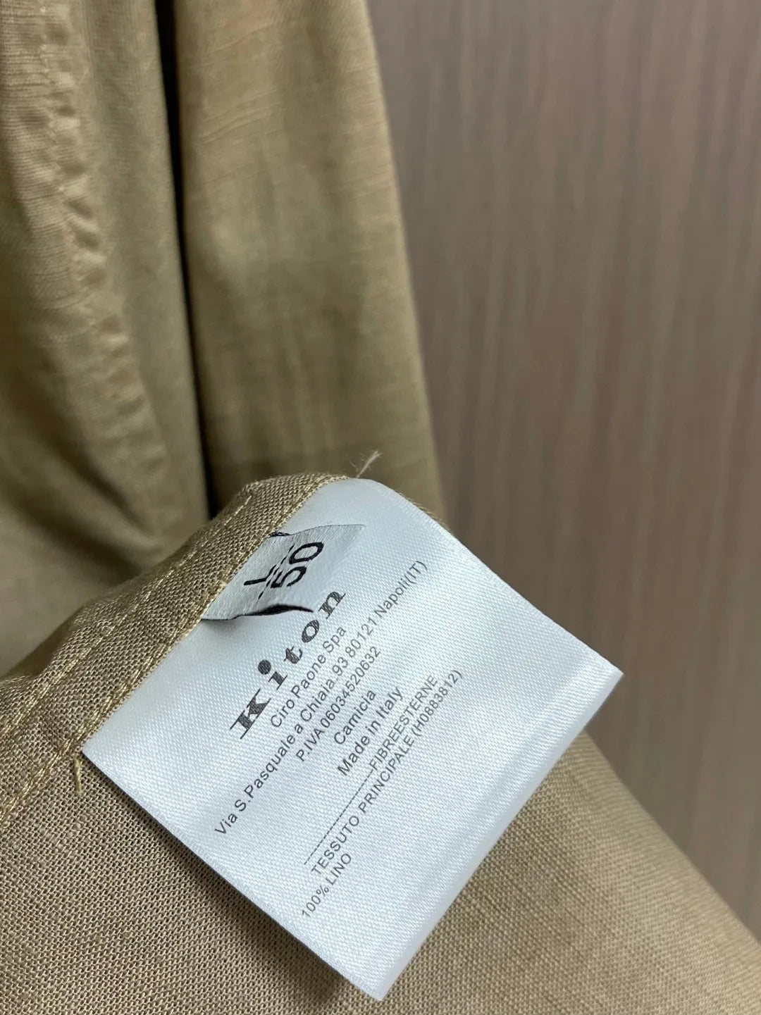 Italian Kiton vintage style 25 spring/summer linen business casual long sleeved shirt
