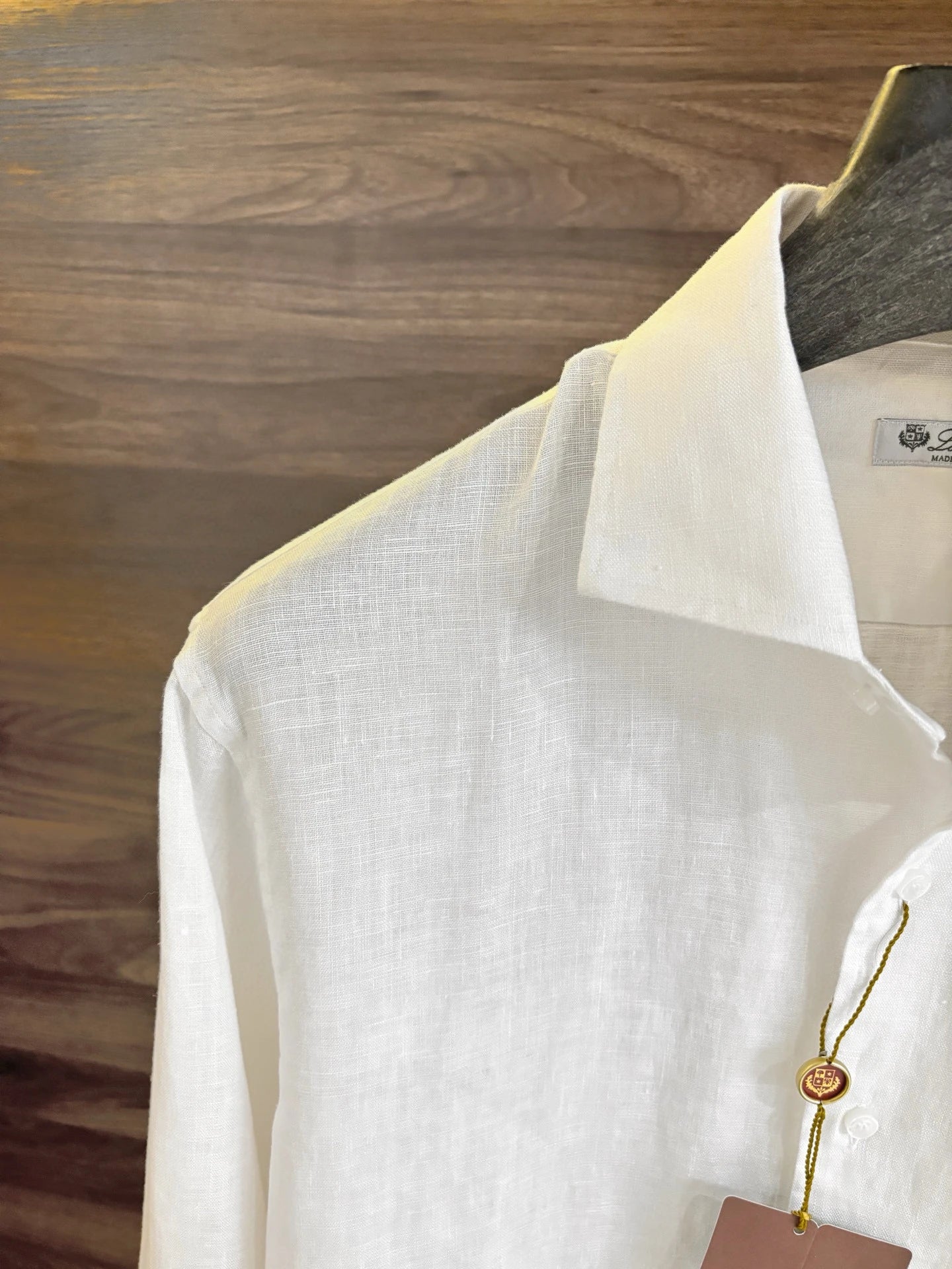 Italian LP old money style light luxury men's high version 100% linen business casual elegant long-sleeved shirt