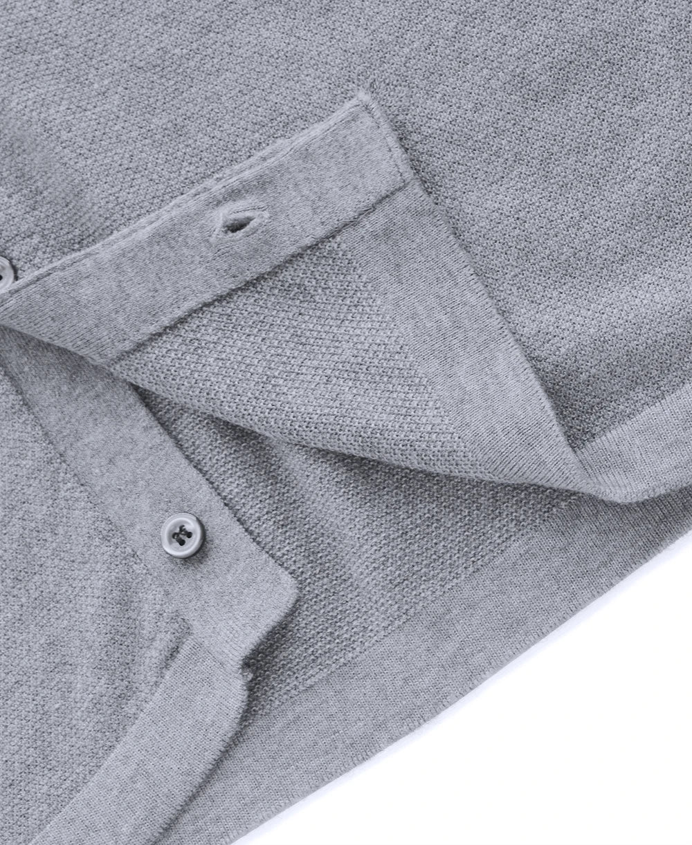 Elegant gentleman, autumn and winter fashion high-end Tencel long-sleeved shirt men's lapel wool knitted cardigan