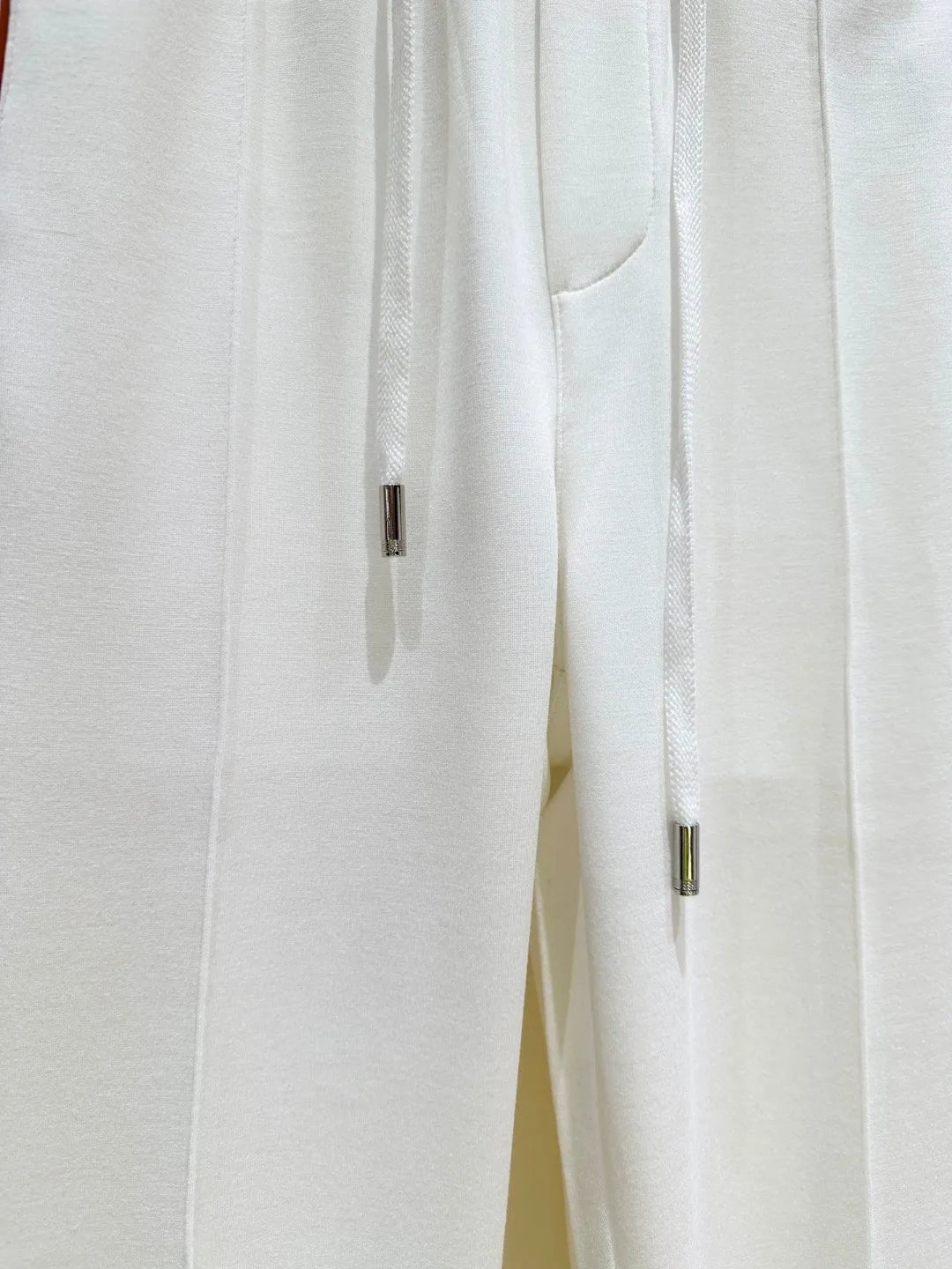 LP Old Money Wind Tencel Cotton Blended Elastic Waist Straight Leg Wide Leg Casual Pants