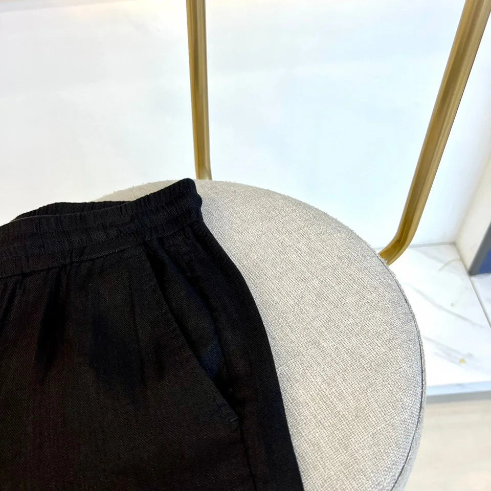 Italy BC men's summer new linen fabric breathable comfortable fashion business old money wind straight casual pants