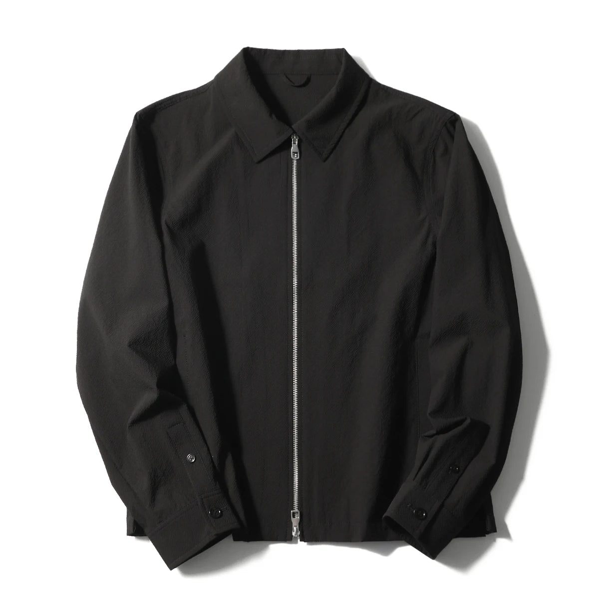 2025 spring and summer new men's high sense business casual breathable seersucker shirt lapel jacket jacket