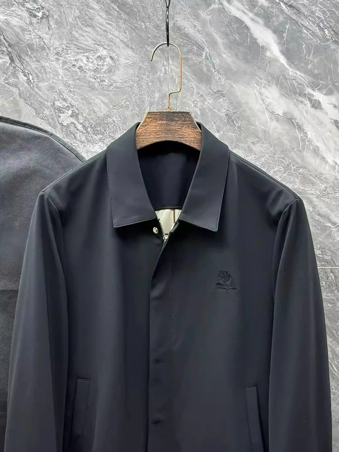 Italian LP old money style men's spring new woven trench coat simple fashion casual old money style jacket