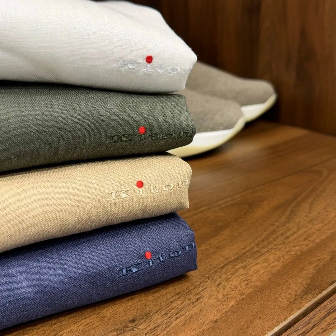 Italian Kiton vintage style minimalist 25 spring/summer linen business casual long sleeved shirt
