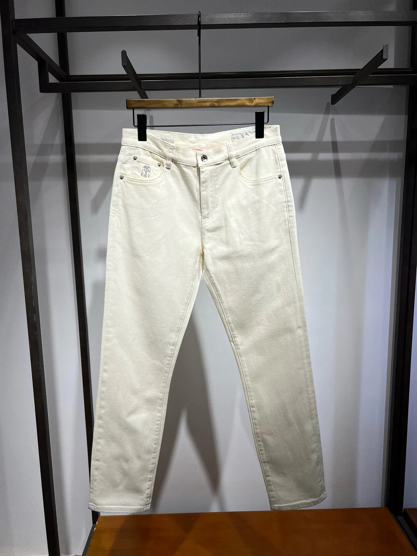 Fashion light luxury Italian BC men's spring and summer new business casual fashion small straight jeans