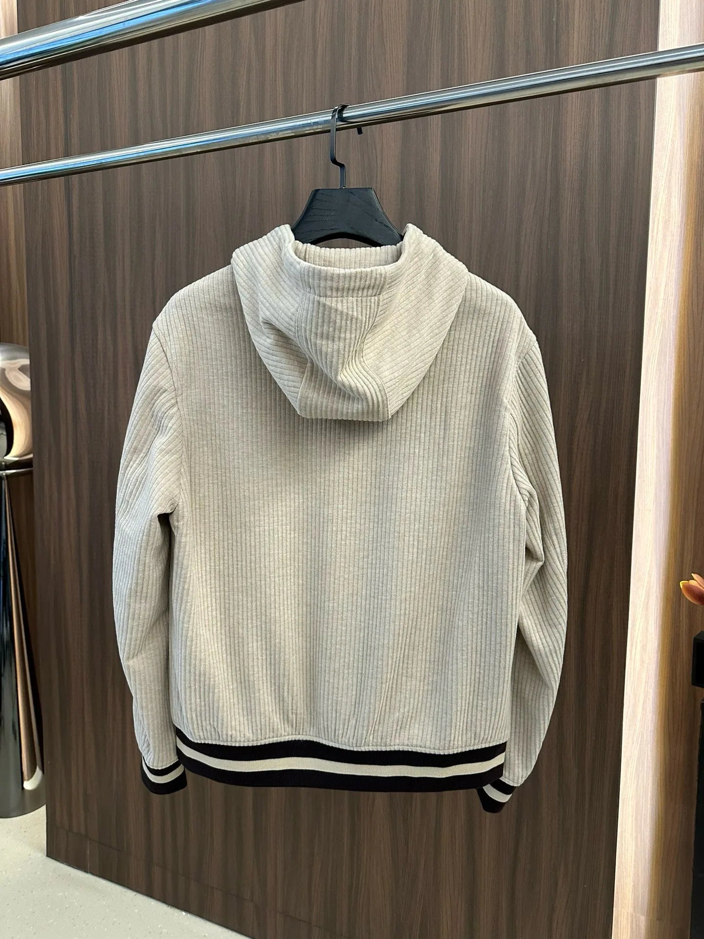 Italy BC old money style men's clothing 24 autumn and winter new wool stripe fashion business casual hooded jacket