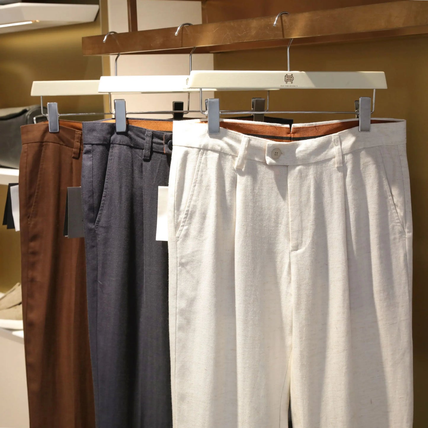 ZZ spring and summer new business casual cool tencel linen blend trousers