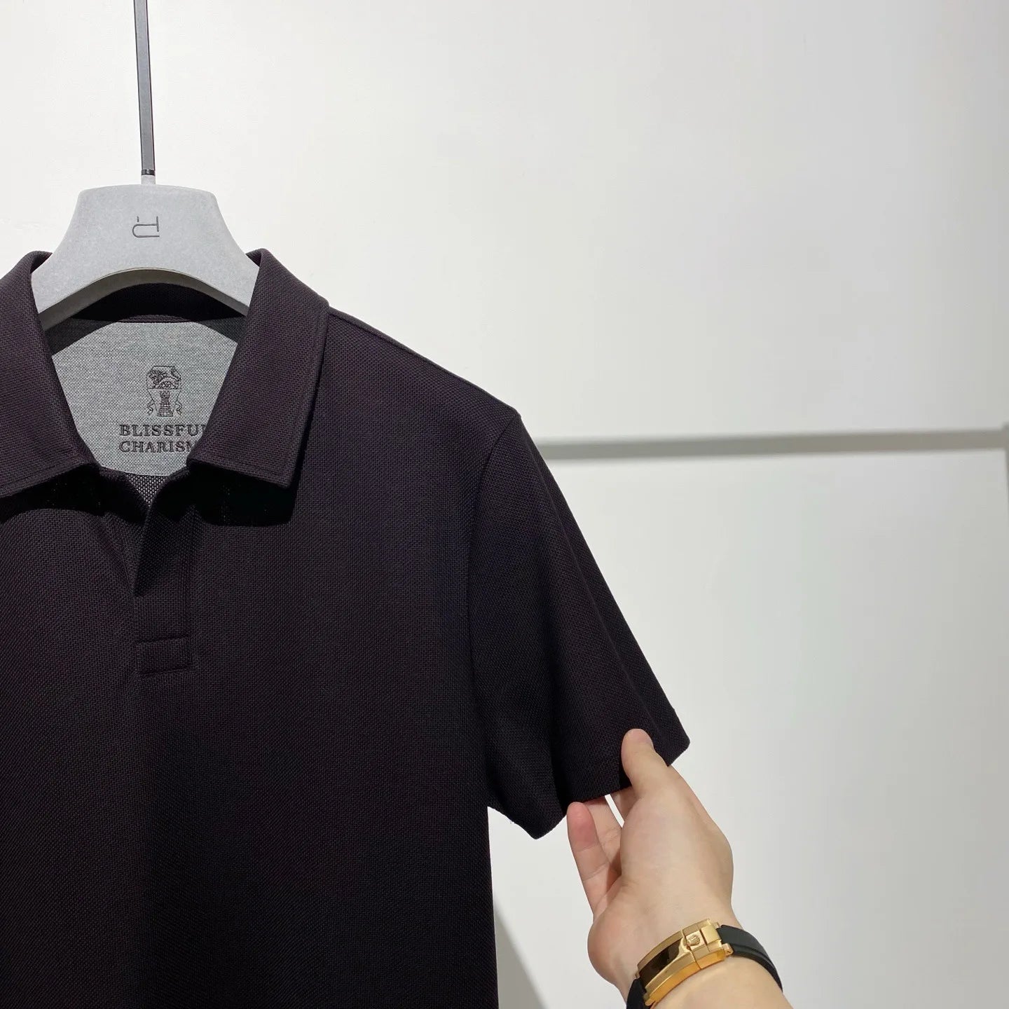Low-key high-end sense, business casual high-end cotton lapel short-sleeved T-shirt polo shirt