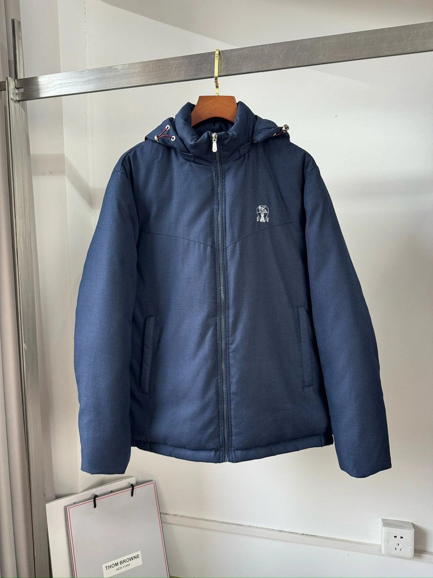 Italian BC men's autumn and winter new fashion casual thick warm stand collar hooded cotton coat thick jacket