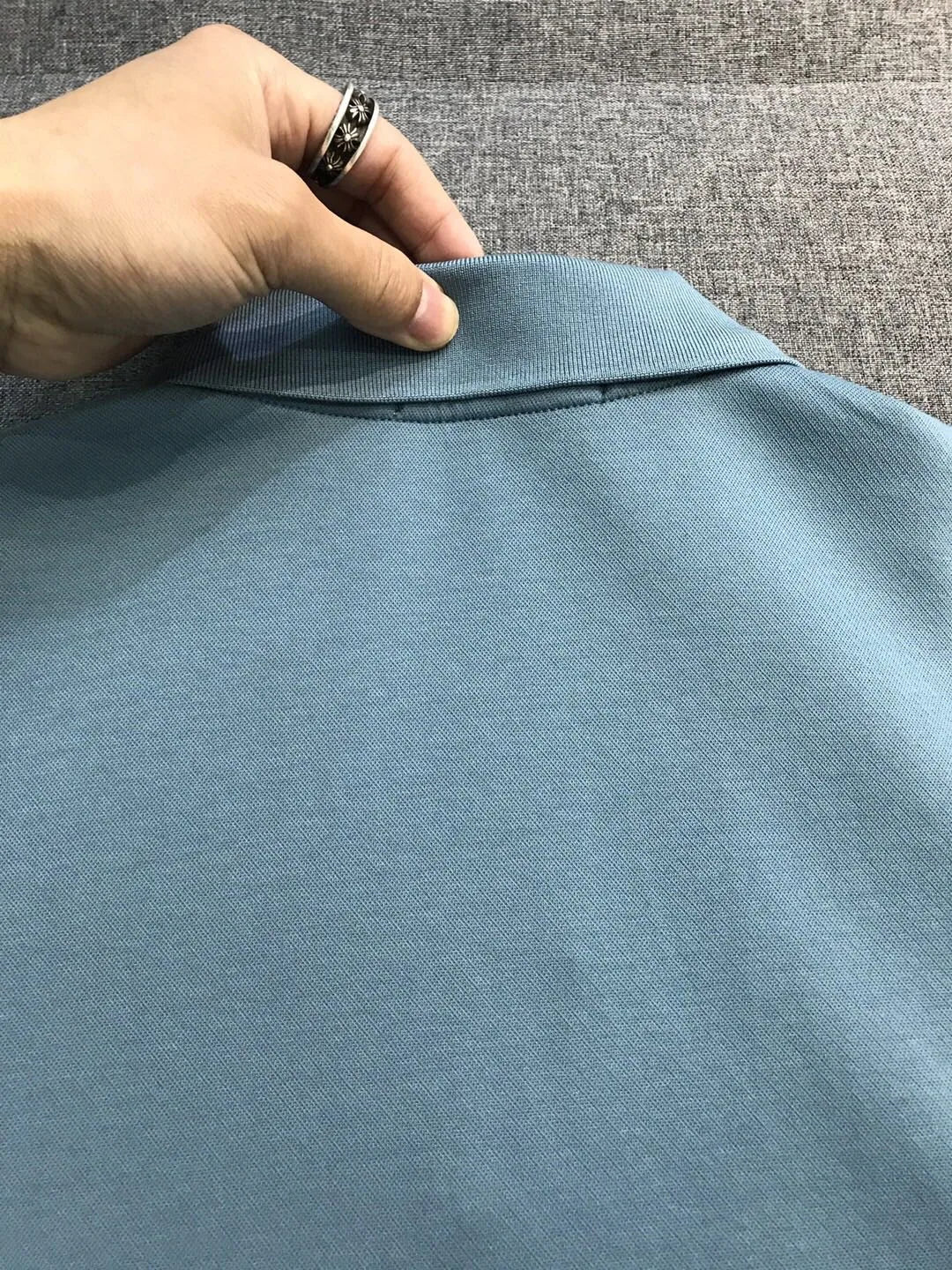 Italian LP old money style light luxury men's summer simple business casual lapel short sleeved polo shirt